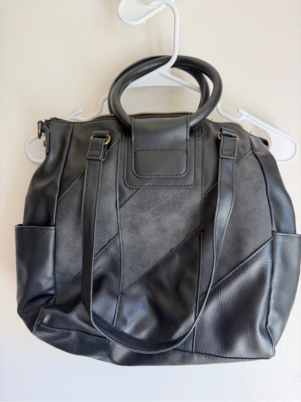 Black Patchwork Tote Bag